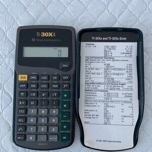 Texas Instruments TI-30XA Scientific Calculator with cover.